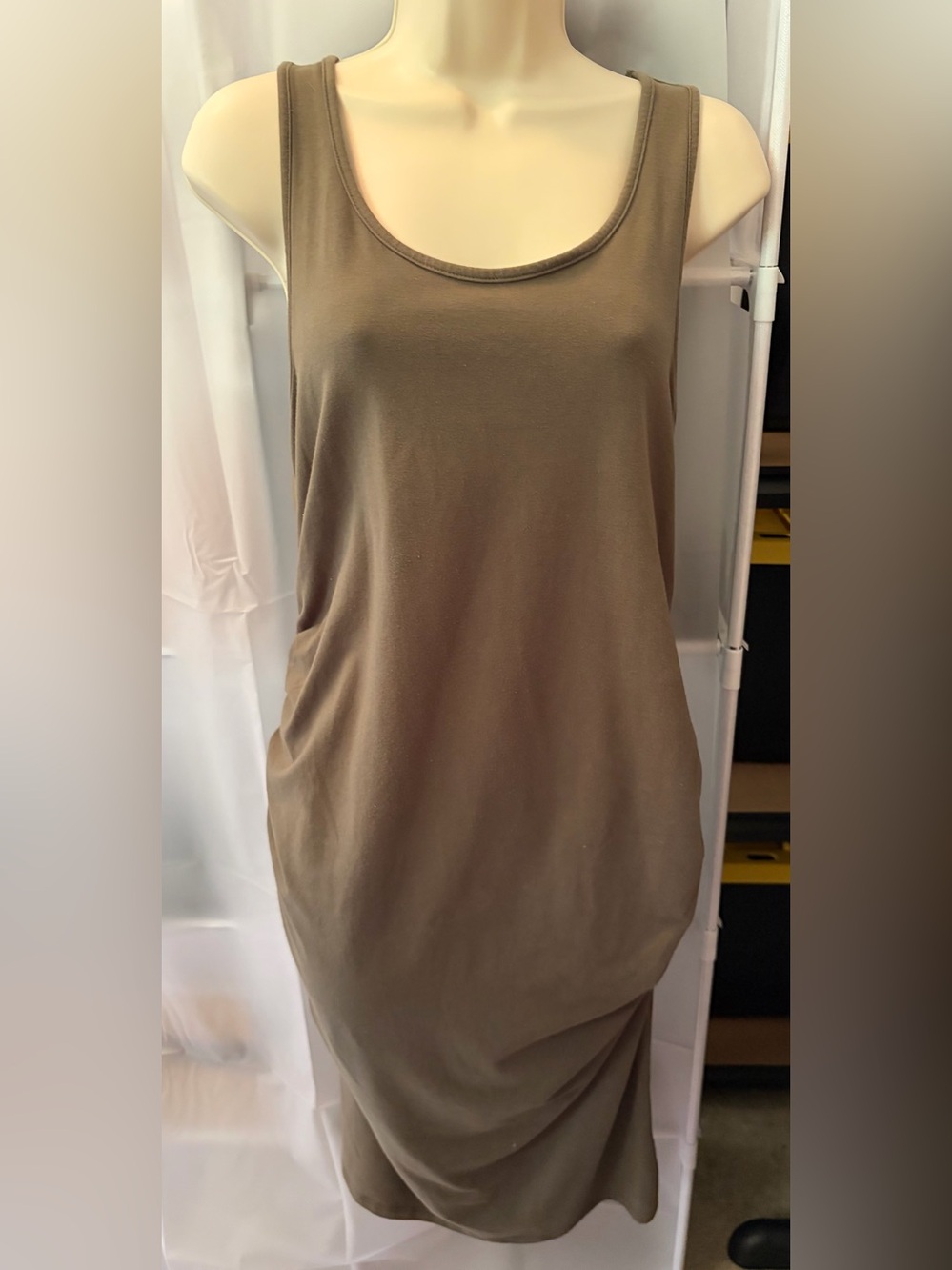 Isabel Maternity by Ingrid & Isabel Olive Scoop Neck Midi Tank Dress